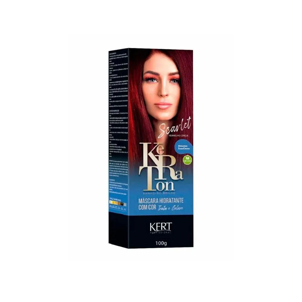 BANHO DE BRILHO KERATON VERMELHO CEREJA SCARLET 100GR