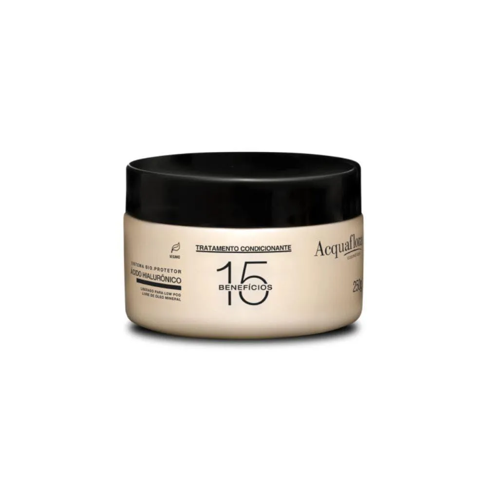 MáSCARA TRATAMENTO  CAPILAR ACQUAFLORA COND 15 BENEFICIOS 250GR