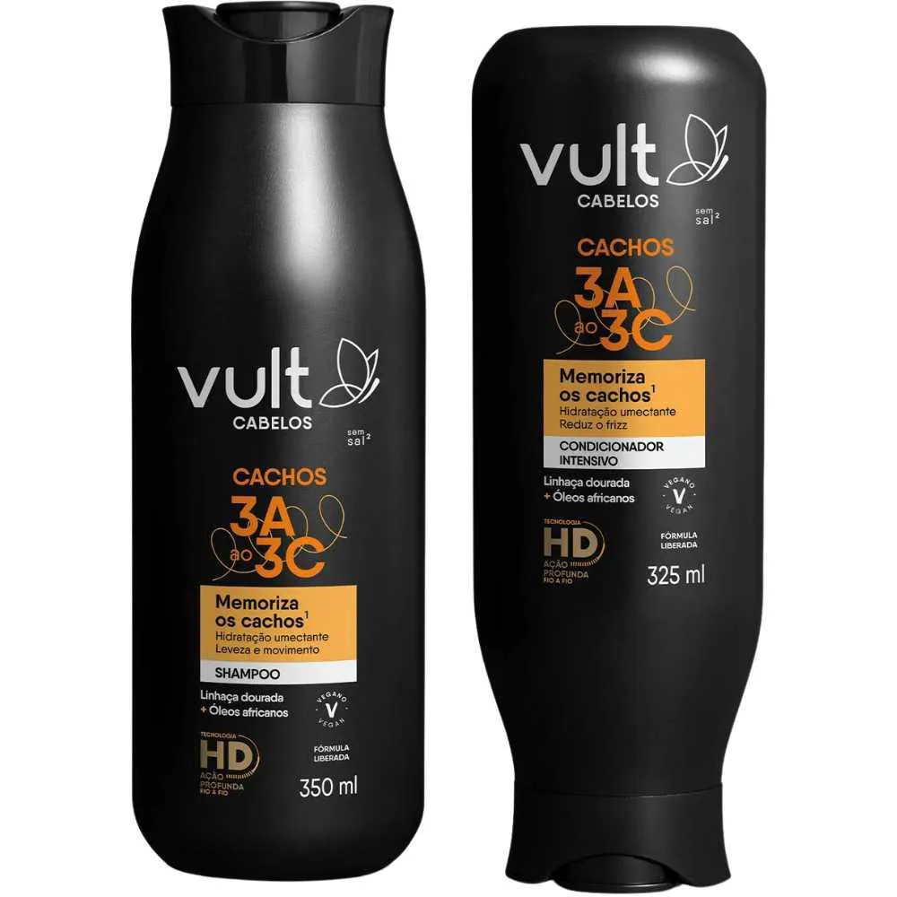 KIT VULT SHAMPOO 350ML E CONDICIONADOR 325ML CACHOS