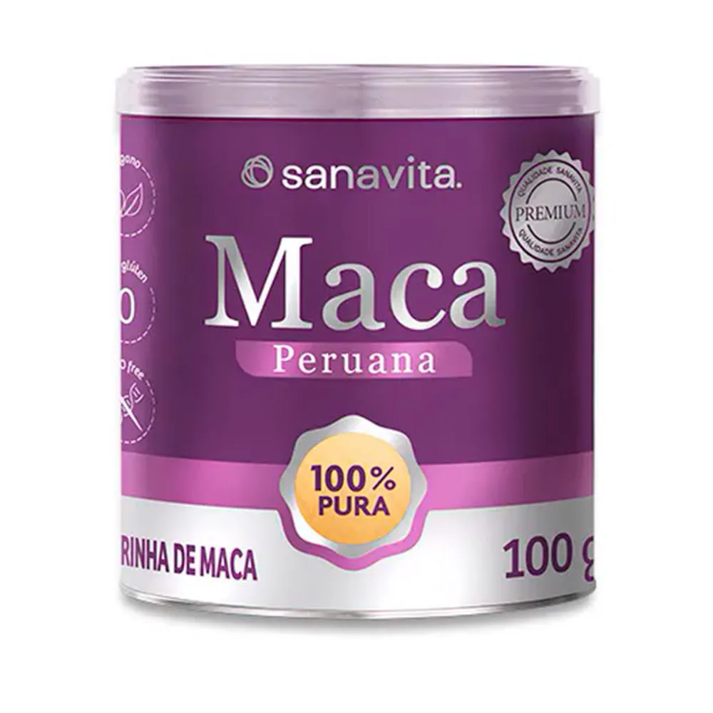SUPLEMENTO ALIMENTAR FARINHA DE MACA PERUANA LATA 100G SEM SABOR SANAVITA