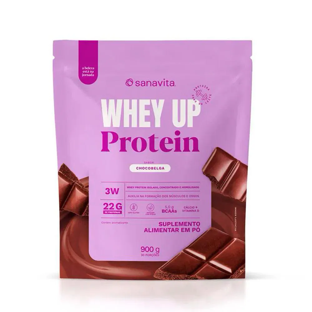 WHEY PROTEIN 3W WHEY UP POUCH 900G CHOCOBELGA SANAVITA