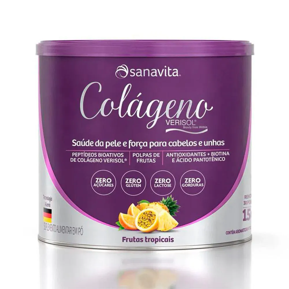 COLAGENO VERISOL LATA 150G FRUTAS TROPICAIS SANAVITA