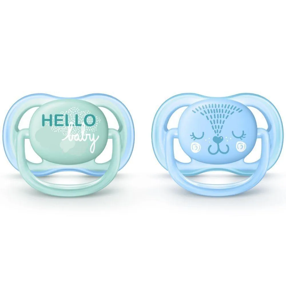 CHUPETA ULTRA AIR DUPLA DECORADA 0-6M MENINO - PHILIPS AVENT