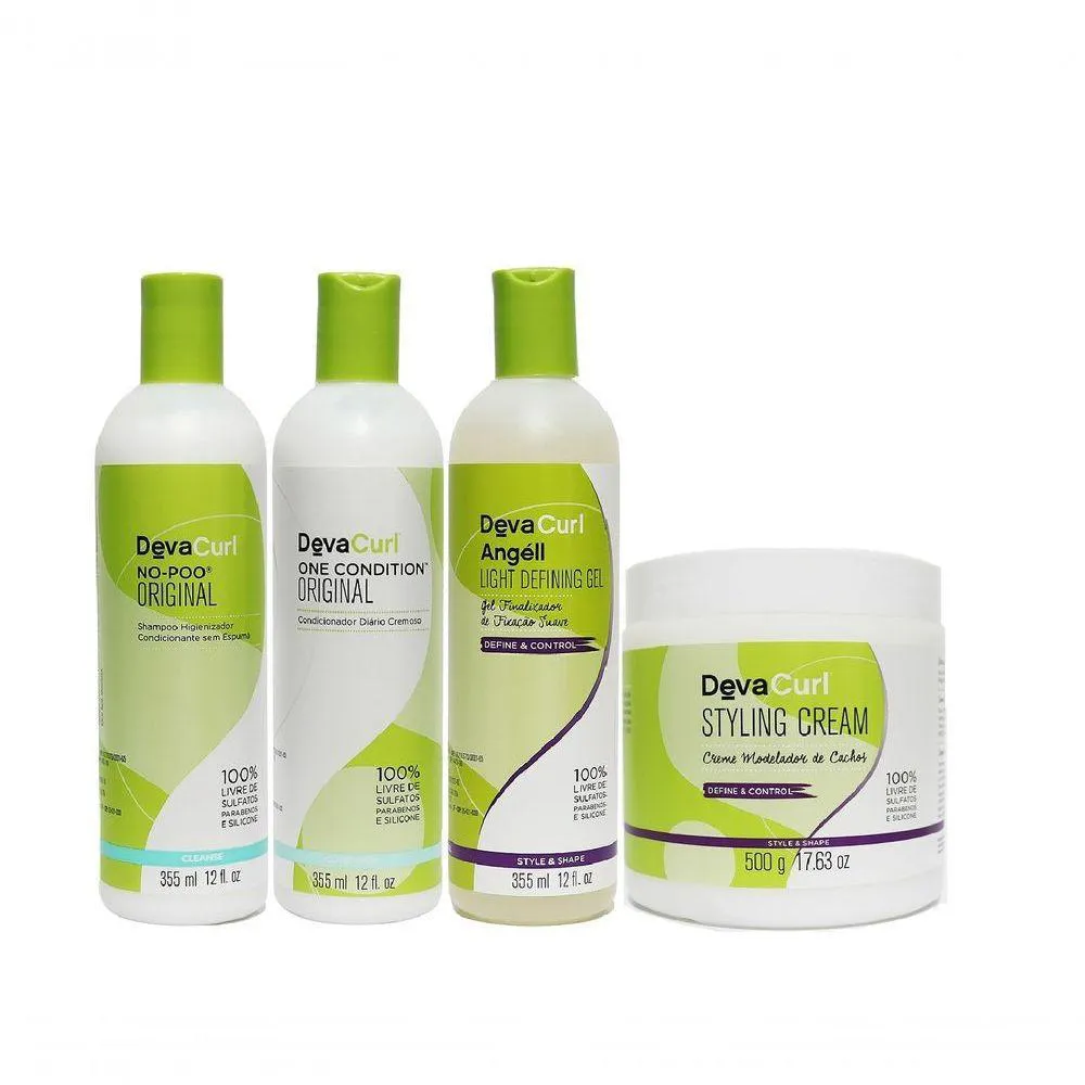 KIT DEVA CURL NOPOO ONE ANGELL STYLING CREAM 500G...