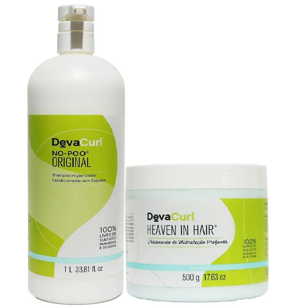DEVA CURL NO POO 1000ML E HEAVEN IN HAIR 500G