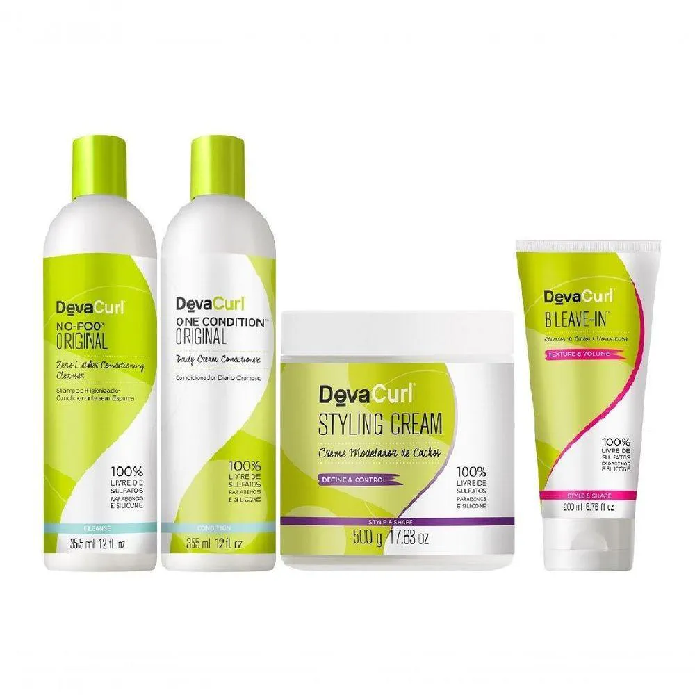 DEVA CURL KIT NO POO ONE CONDITION STYLING E BLEAVE IN..