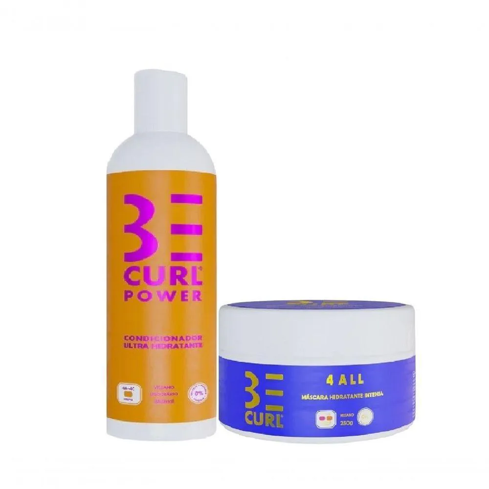 CONDICIONADOR BE CURL POWER CRESPOS E AFRO 350ML E MáSCARA DE HIDRATAçãO 250G