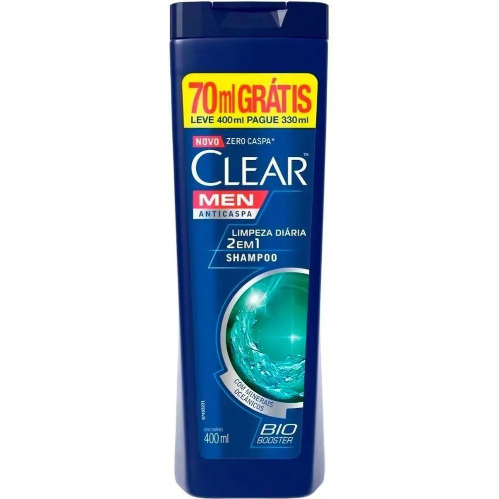 SHAMPOO ANTICASPA CLEAR 400ML LV400 PG 330ML LIMPEZ
