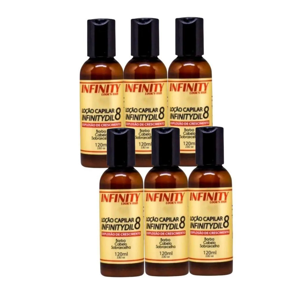 KIT 6 LOçãO CRESCIMENTO CAPILAR BARBA INFINITYDIL 120ML