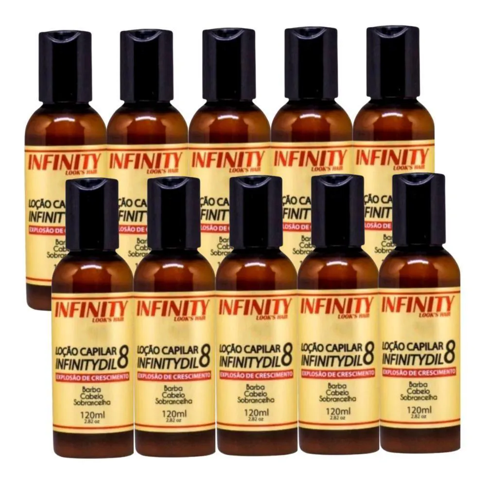 KIT 10 LOçãO CRESCIMENTO CAPILAR BARBA INFINITYDIL 120ML