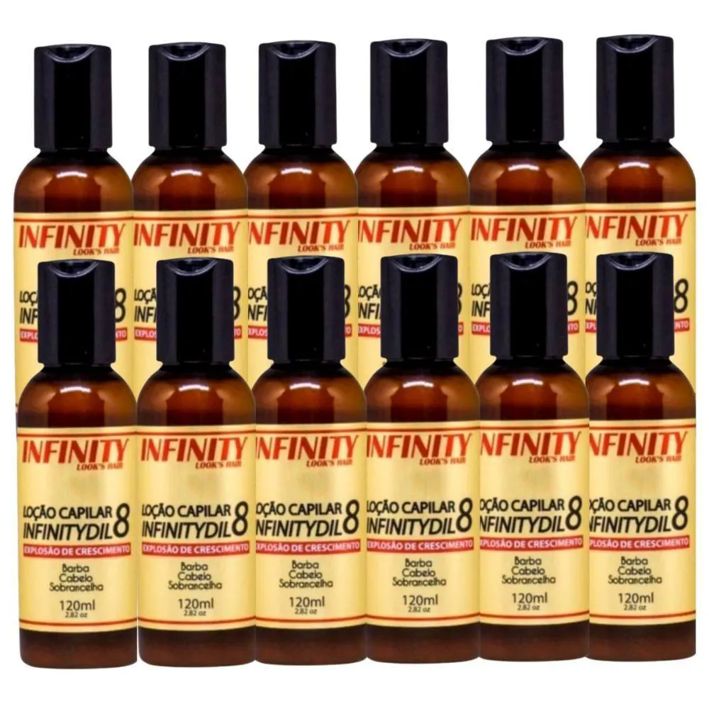 KIT 12 LOçãO CRESCIMENTO CAPILAR BARBA INFINITYDIL 120ML