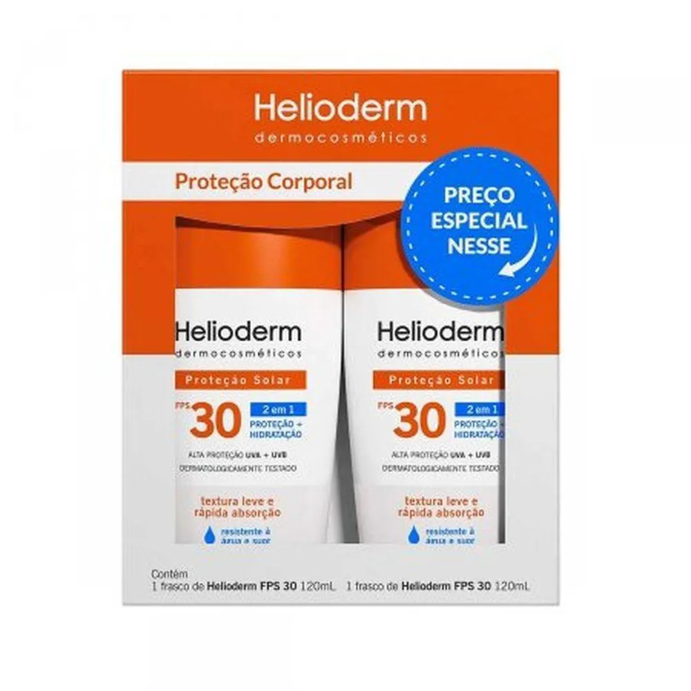 KIT PROTETOR SOLAR CORPORAL HELIODERM FPS 30 120ML + 120ML