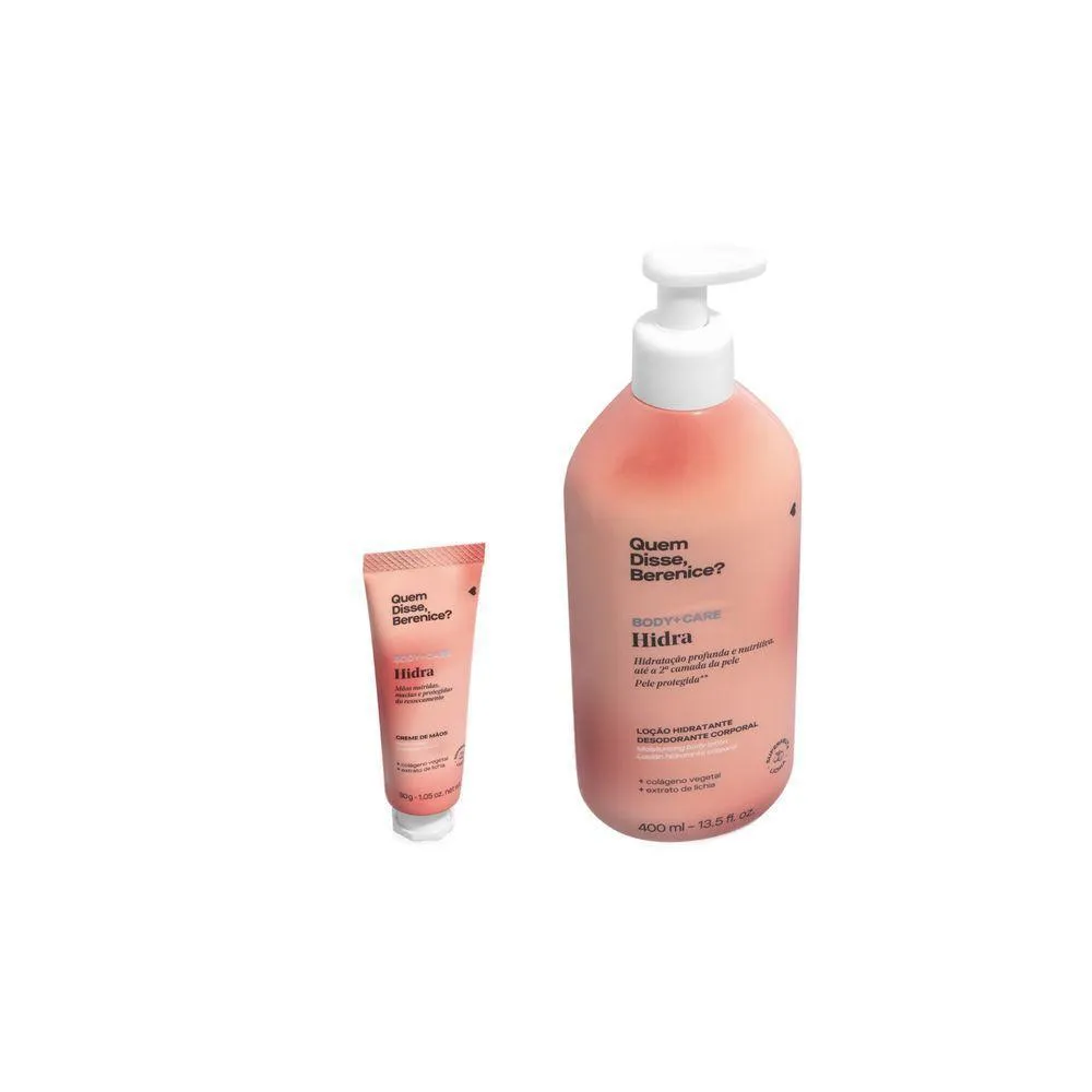 COMBO ULTRA HIDRATAçãO: LOçãO HIDRATANTE DESODORANTE CORPORAL HIDRA 400ML + CREME HIDRATANTE PARA AS MãOS HIDRA 30G