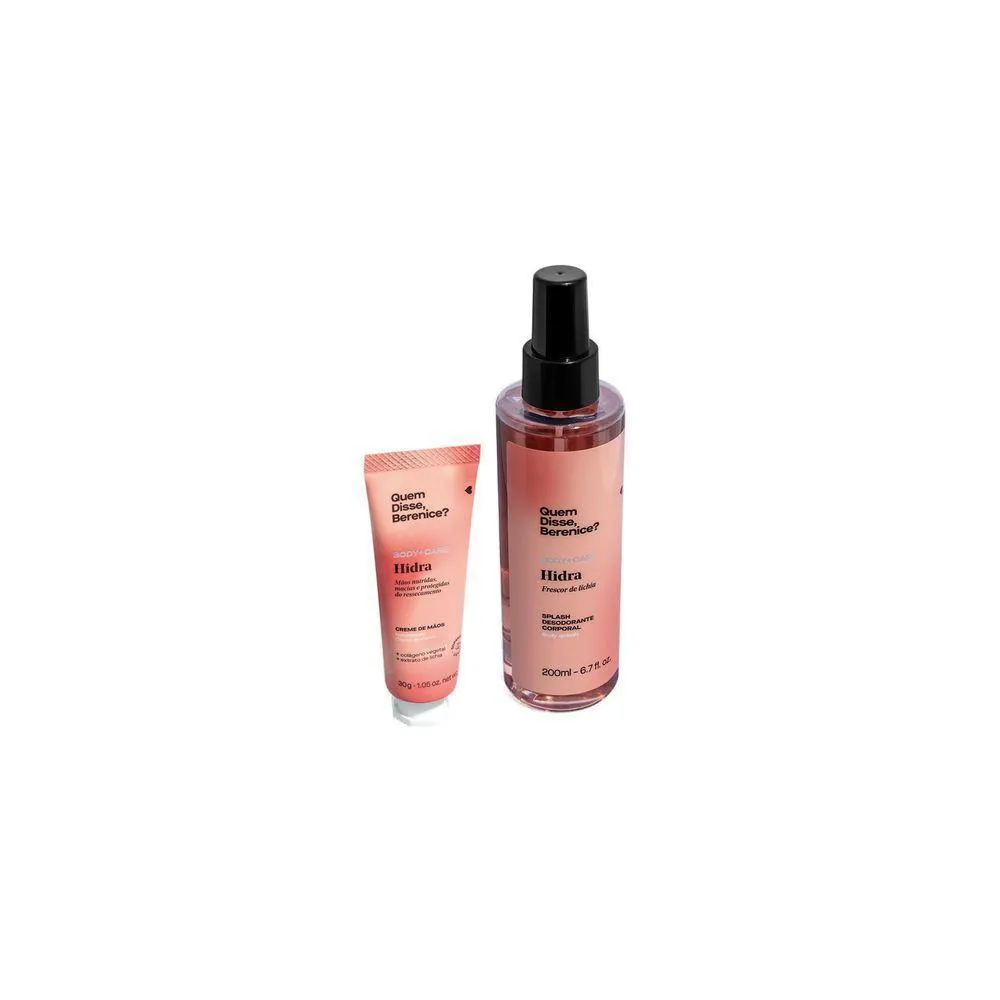 Kit Quem Disse, Berenice Hidra Lichia Feminino Desodorante Corporal Spray 200ml + Hidratante para Mãos Creme 30g