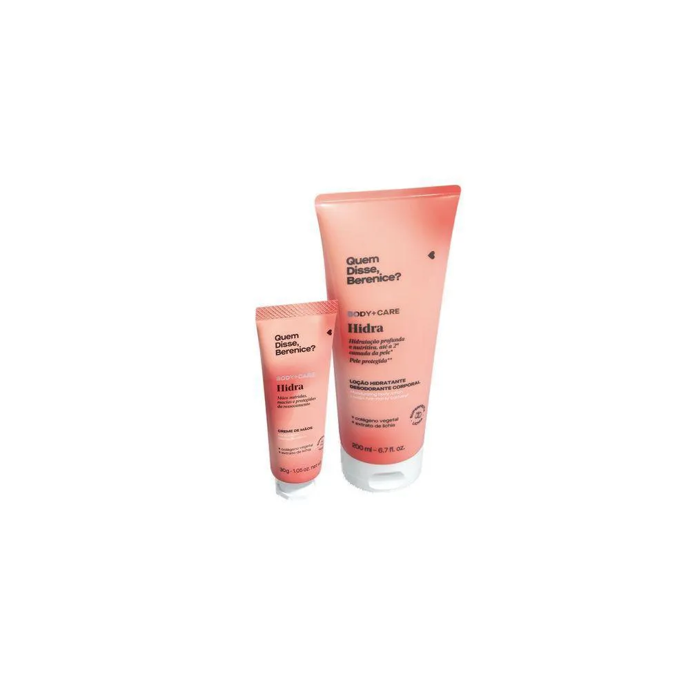 KIT HIDRA: CREME MãOS + LOçãO HIDRATANTE DESODORANTE CORPORAL 200ML