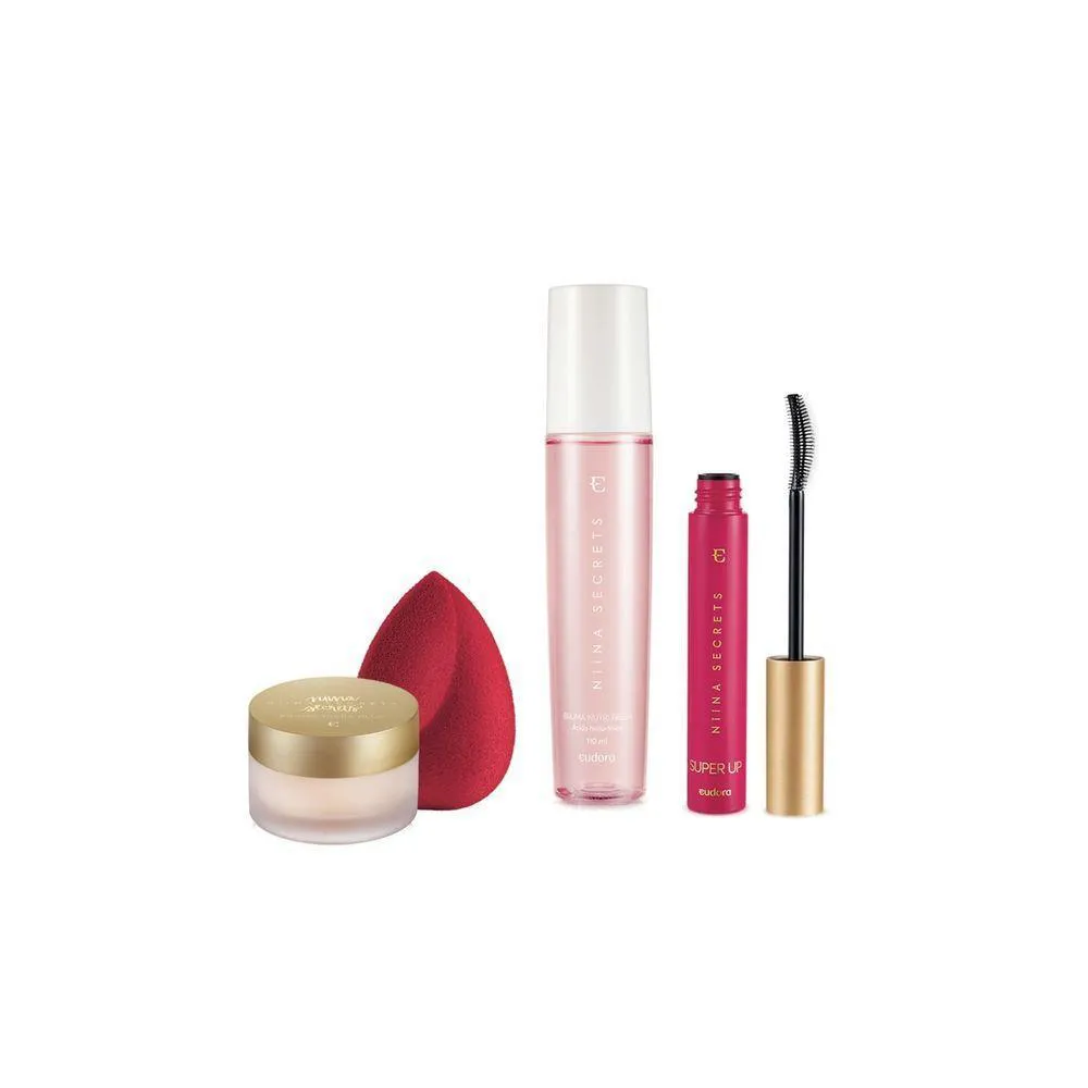 EUDORA KIT NIINA MáSCARA + ESPONJA + PRIMER + BRUMA