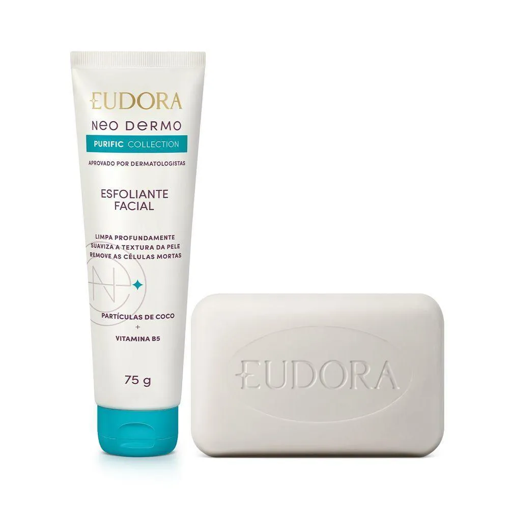 EUDORA KIT NEO DERMO PURIFIC COLLECTION: SABONETE EM BARRA 80G + ESFOLIANTE FACIAL 75G