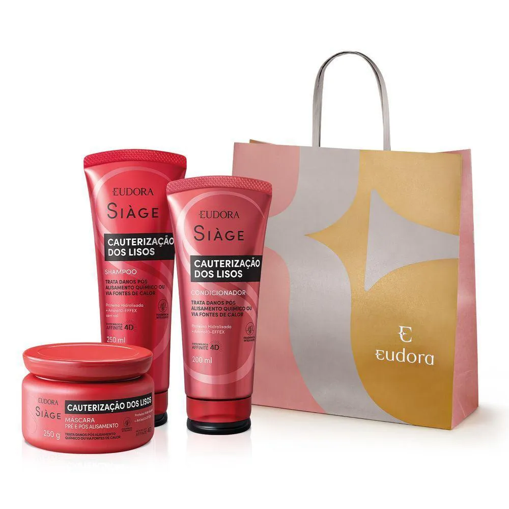 COMBO SIàGE CAUTERIZAçãO DOS LISOS: SHAMPOO 250ML + CONDICIONADOR 200ML + MáSCARA CAPILAR 250G