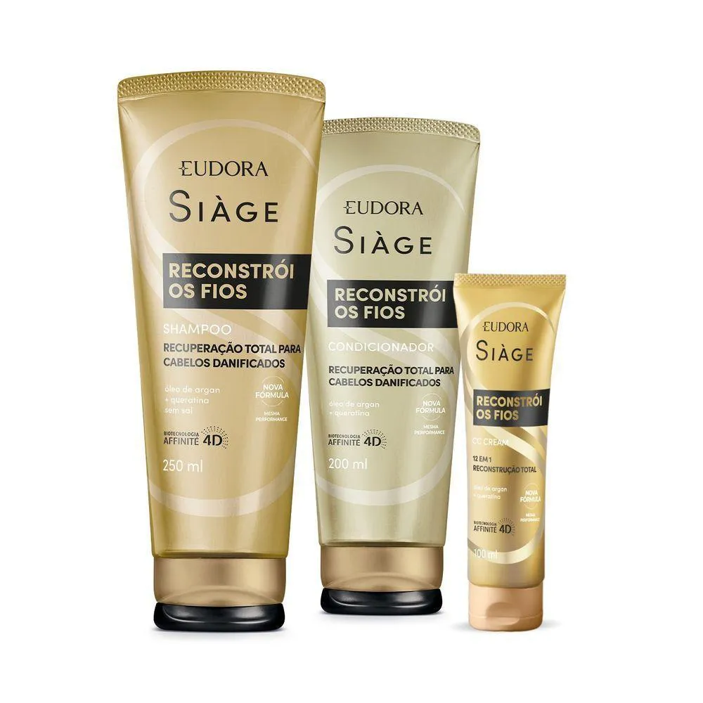 COMBO SIàGE RECONSTRóI OS FIOS: SHAMPOO 250ML + CONDICIONADOR 200ML + CC CREAM 100ML