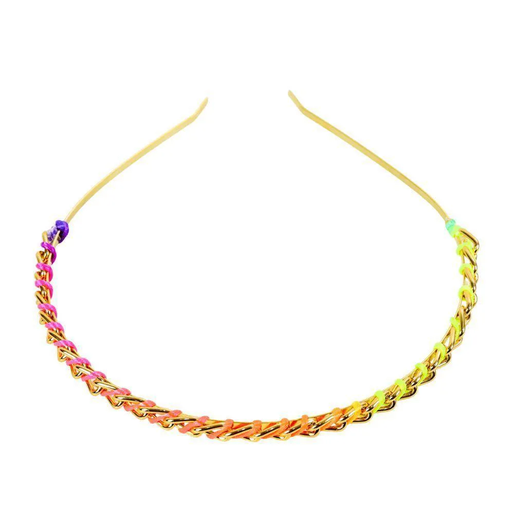 TIARA DE CORRENTE FINA COLORIDA CLARA úNICO