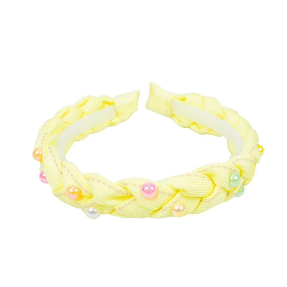 TIARA TRANçADA ANALU AMARELO