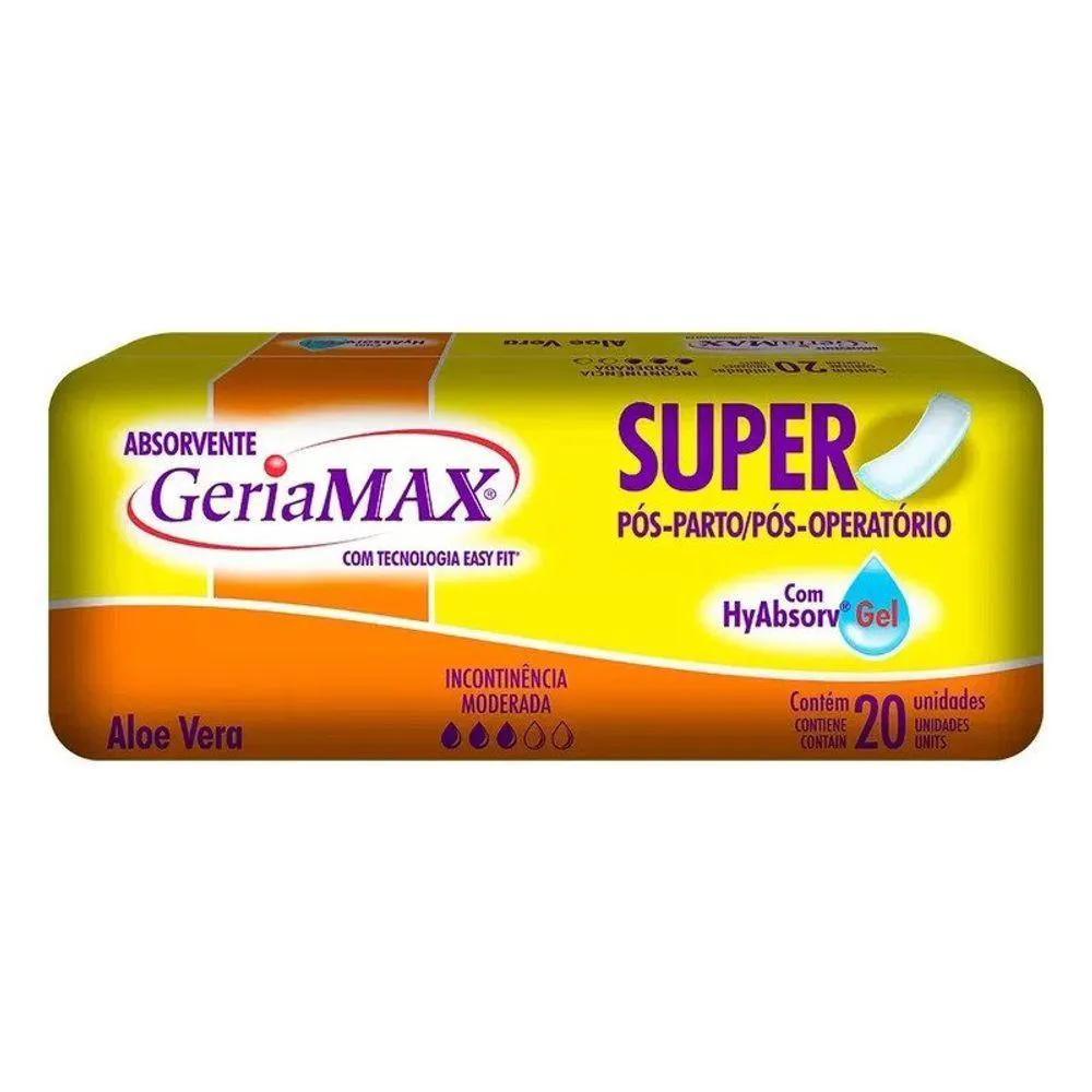 ABSORVENTE INCONTINêNCIA GERIAMAX 20 UN