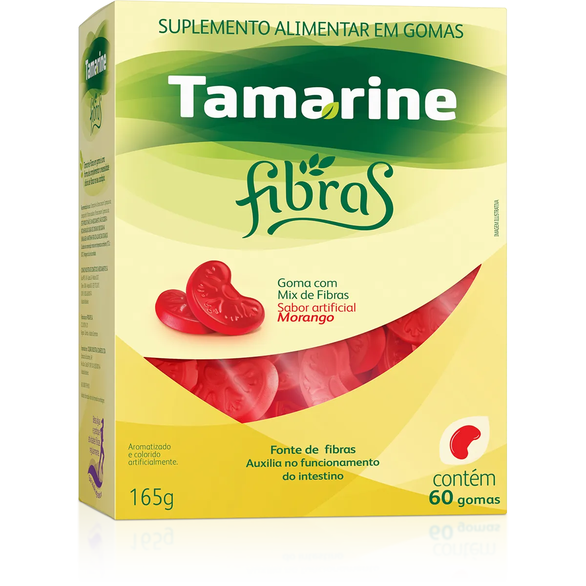  Tamarine Fibras Gomas Sabor Morango 60 gomas