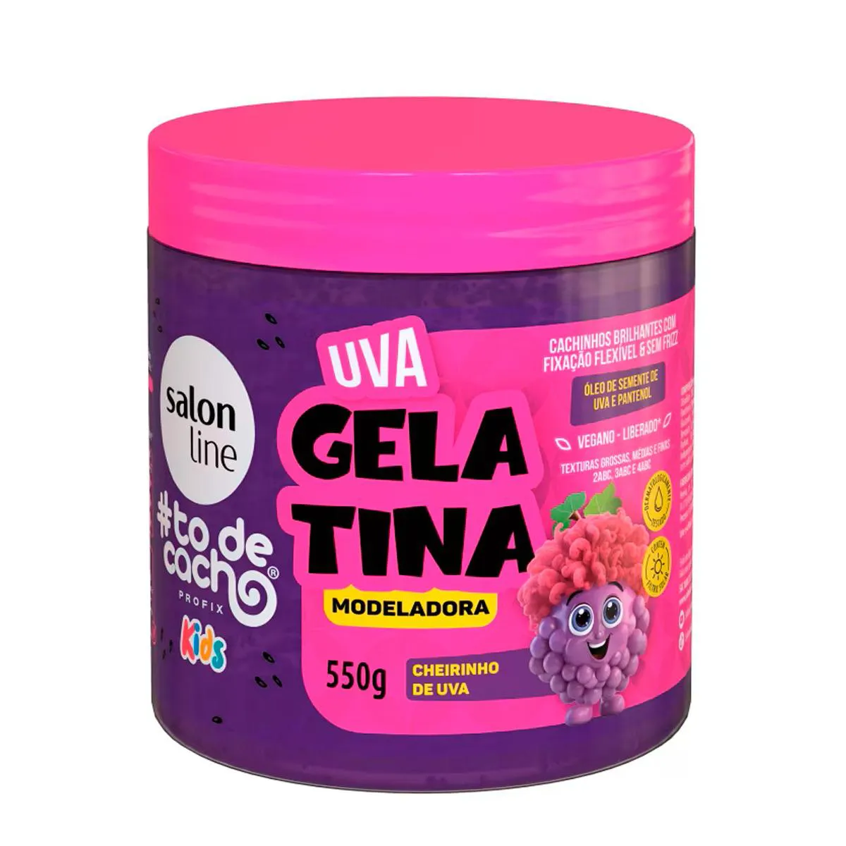 Gelatina Modeladora Salon Line Kids #Todecacho Uva 550g