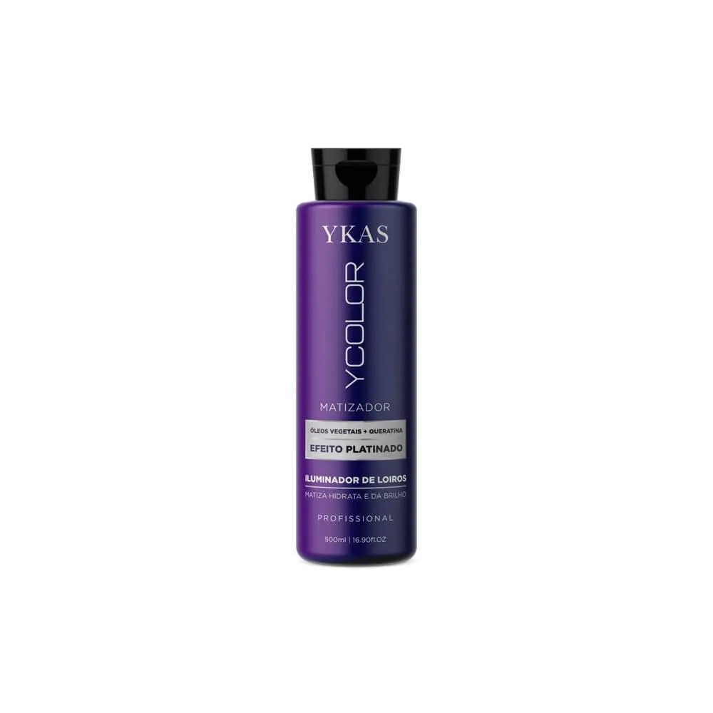 Shampoo Matizador Ykas YColor Platinado Neutraliza Tom Amarelado 500ml