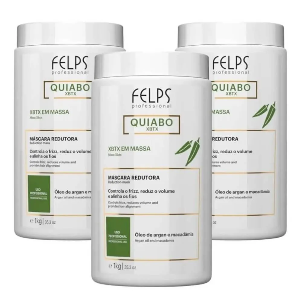 FELPS PROFESSIONAL QUIABO XBTX REDUTOR DE VOLUME EM MASSA ( 3 X 1 KILO )