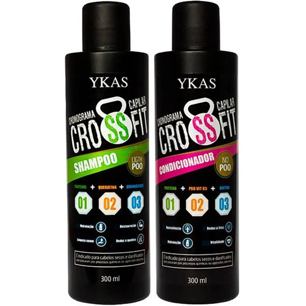 YKAS CROSSFIT CRONOGRAMA CAPILAR SHAMPOO 300ML E CONDICIONADOR 300ML