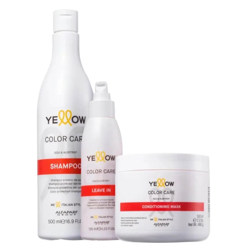 YELLOW COLOR CARE TRIO SHAMPOO 500ML  + MáSCARA 500ML + LEAVE-IN 125ML