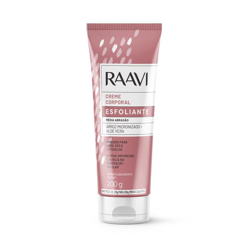 RAAVI CREME CORPORAL ESFOLIANTE MéDIA ABRASãO 200G