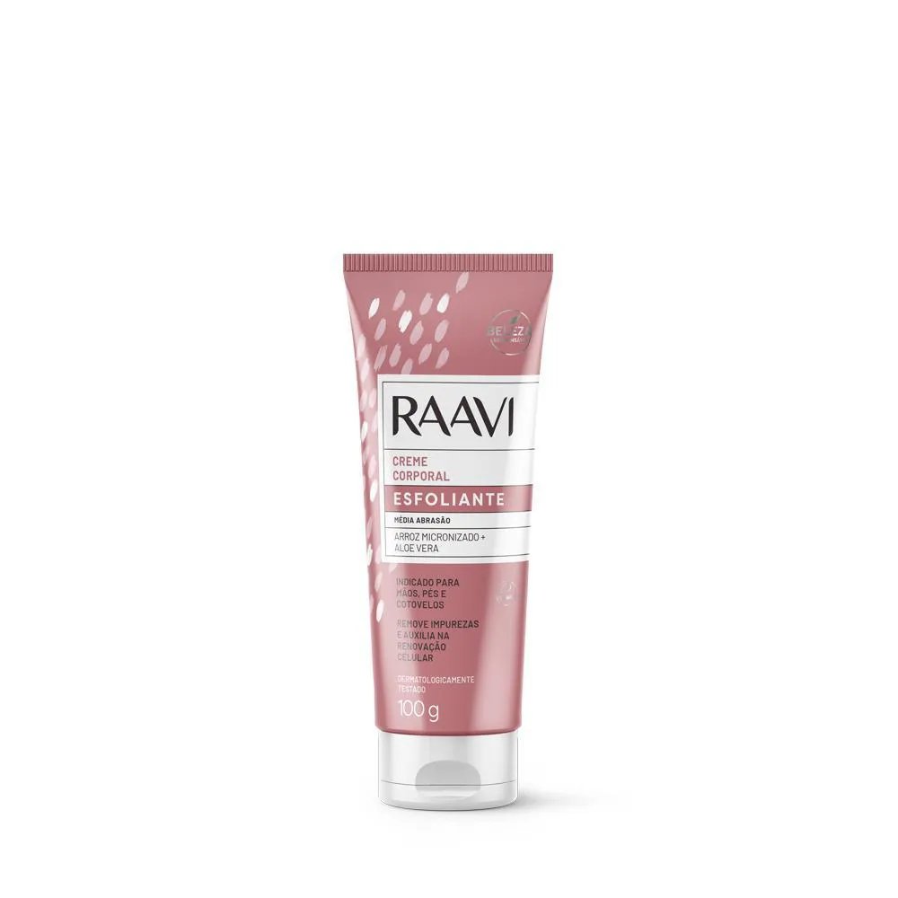 RAAVI CREME CORPORAL ESFOLIANTE MéDIA ABRASãO 100G