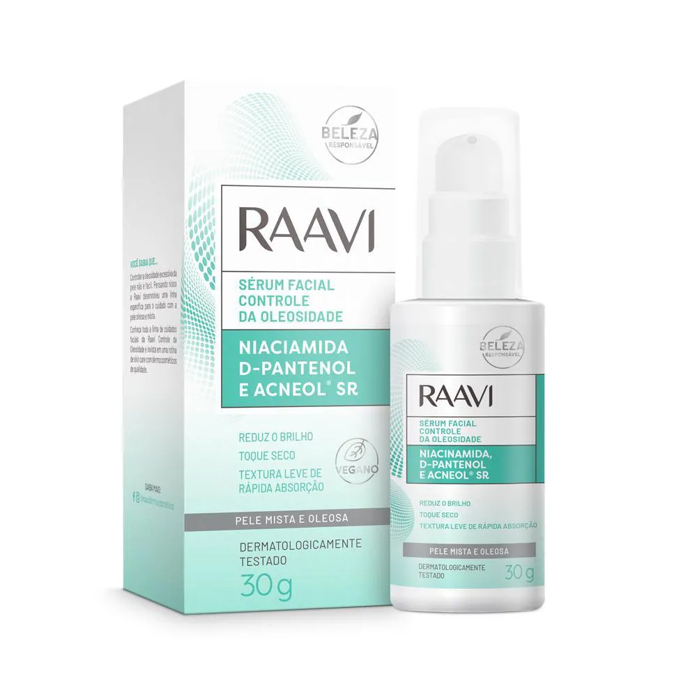 RAAVI SéRUM FACIAL CONTROLE DE OLEOSIDADE NIACIAMIDA 30G