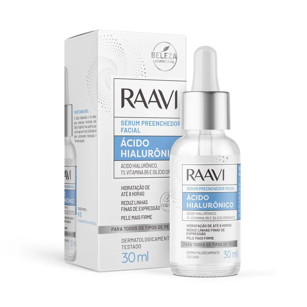 RAAVI SéRUM PREENCHEDOR FACIAL ÁCIDO HIALURôNICO 30ML