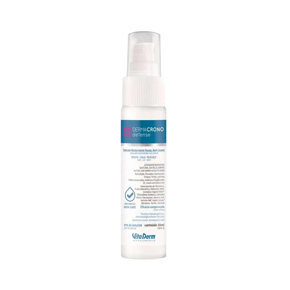 VITA DERM DERMACRONO DEFENSE HIDRATANTE SéRUM REDUTOR DE LINHAS 50G