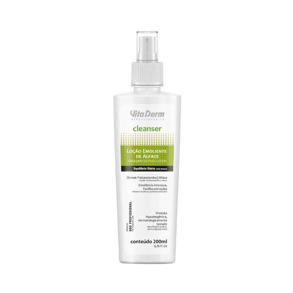 VITA DERM CLEANSER EMOLIENTE LOçãO HIDRATANTE FACIAL 200ML
