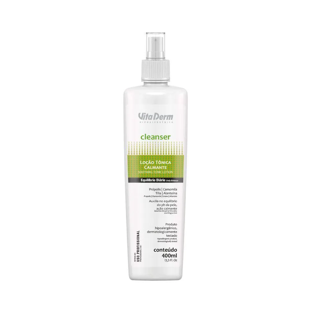 VITA DERM CLEANSER LOçãO TôNICA CALMANTE 400ML