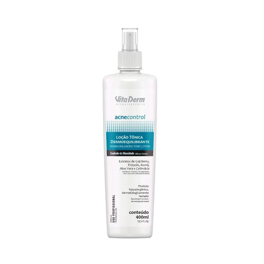VITA DERM ACNE CONTROL LOçãO TôNICA DERMOEQUILIBRANTE 400ML