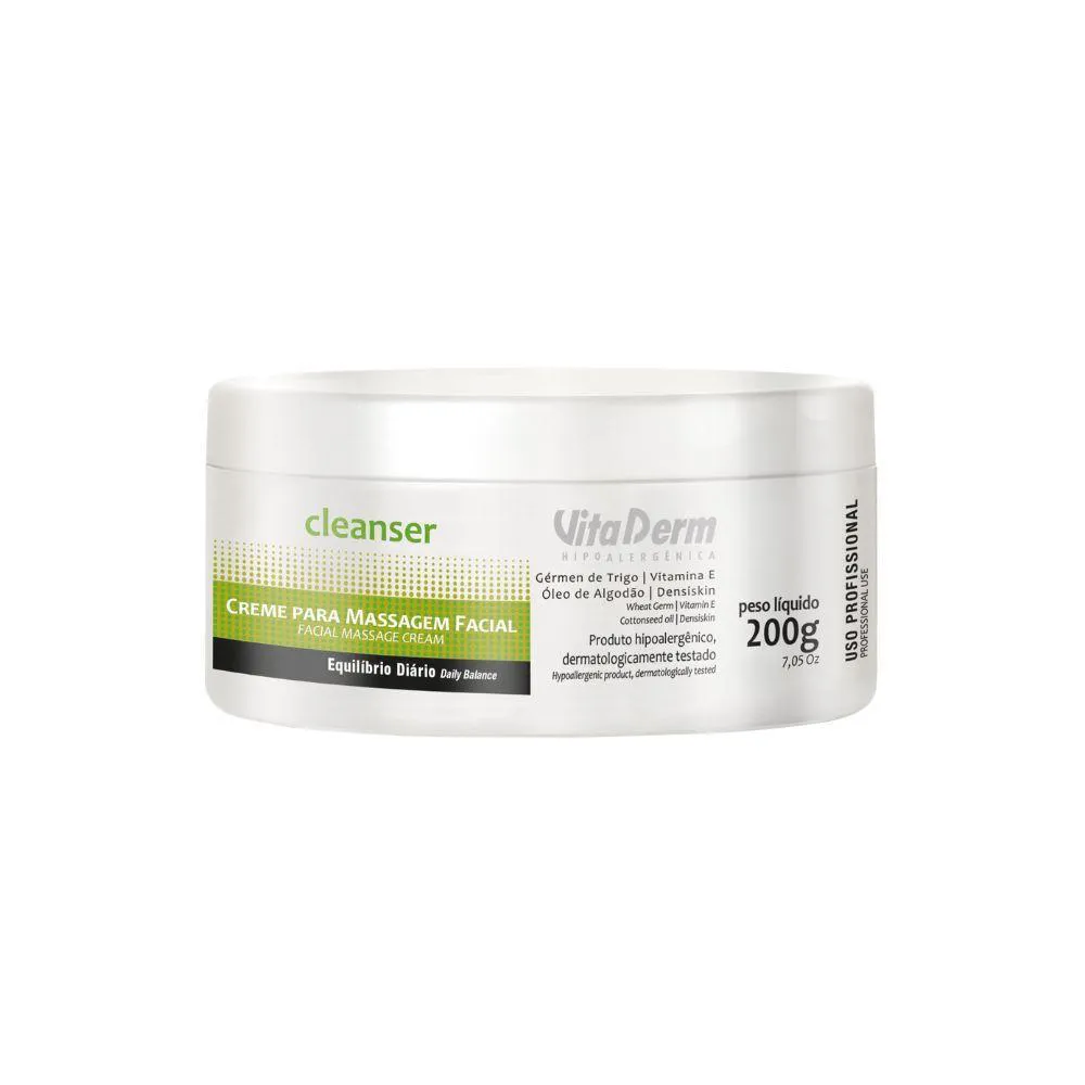 VITA DERM CLEANSER CREME PARA MASSAGEM FACIAL 200G