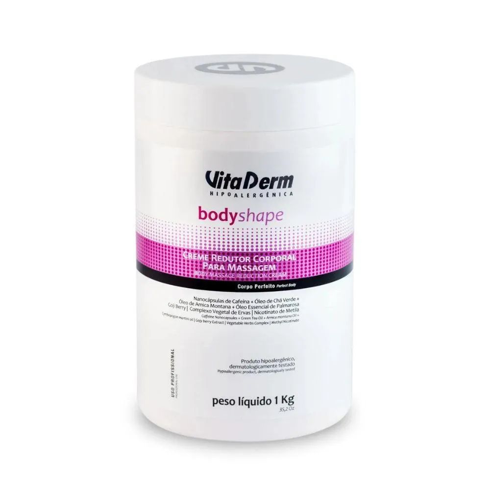 VITA DERM BODY SHAPE CREME REDUTOR CORPORAL PARA MASSAGEM 1KG