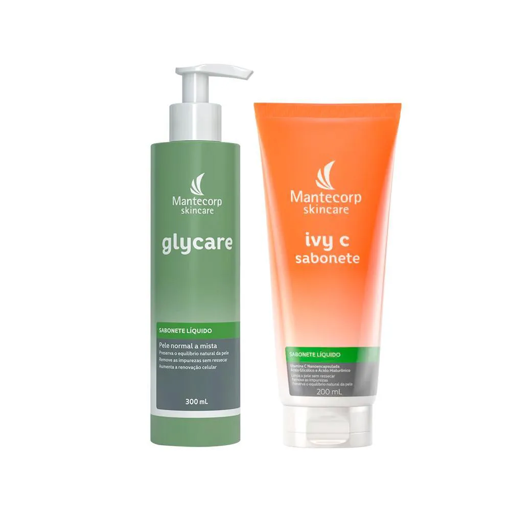 KIT FACIAL MANTECORP IVY C - GEL REJUVENESCEDOR VITAMINA C 30G  E SABONETE LíQUIDO DE LIMPEZA 200ML