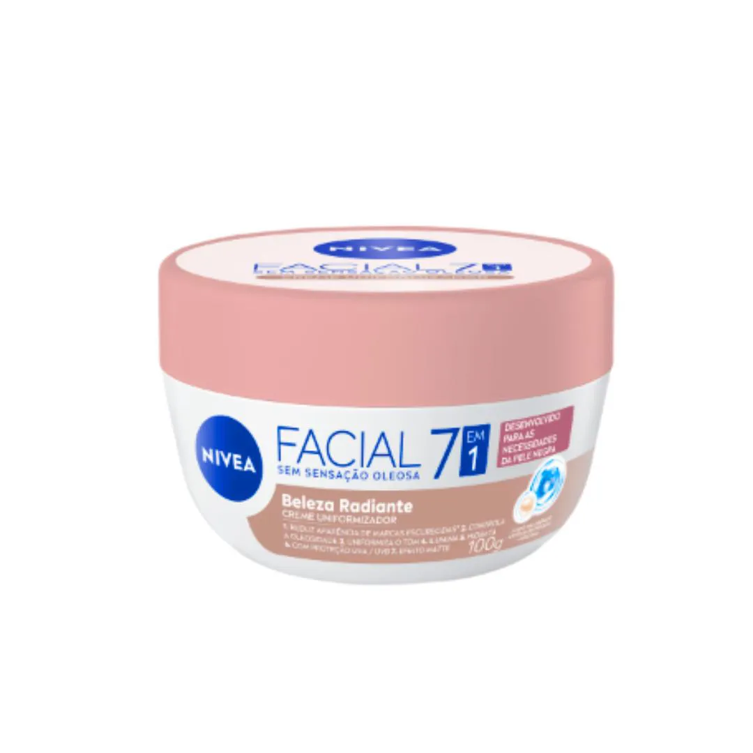 CREME FACIAL PELE NEGRA BELEZA RADIANTE UNIFORMIZADOR 7 EM 1 100G NIVEA