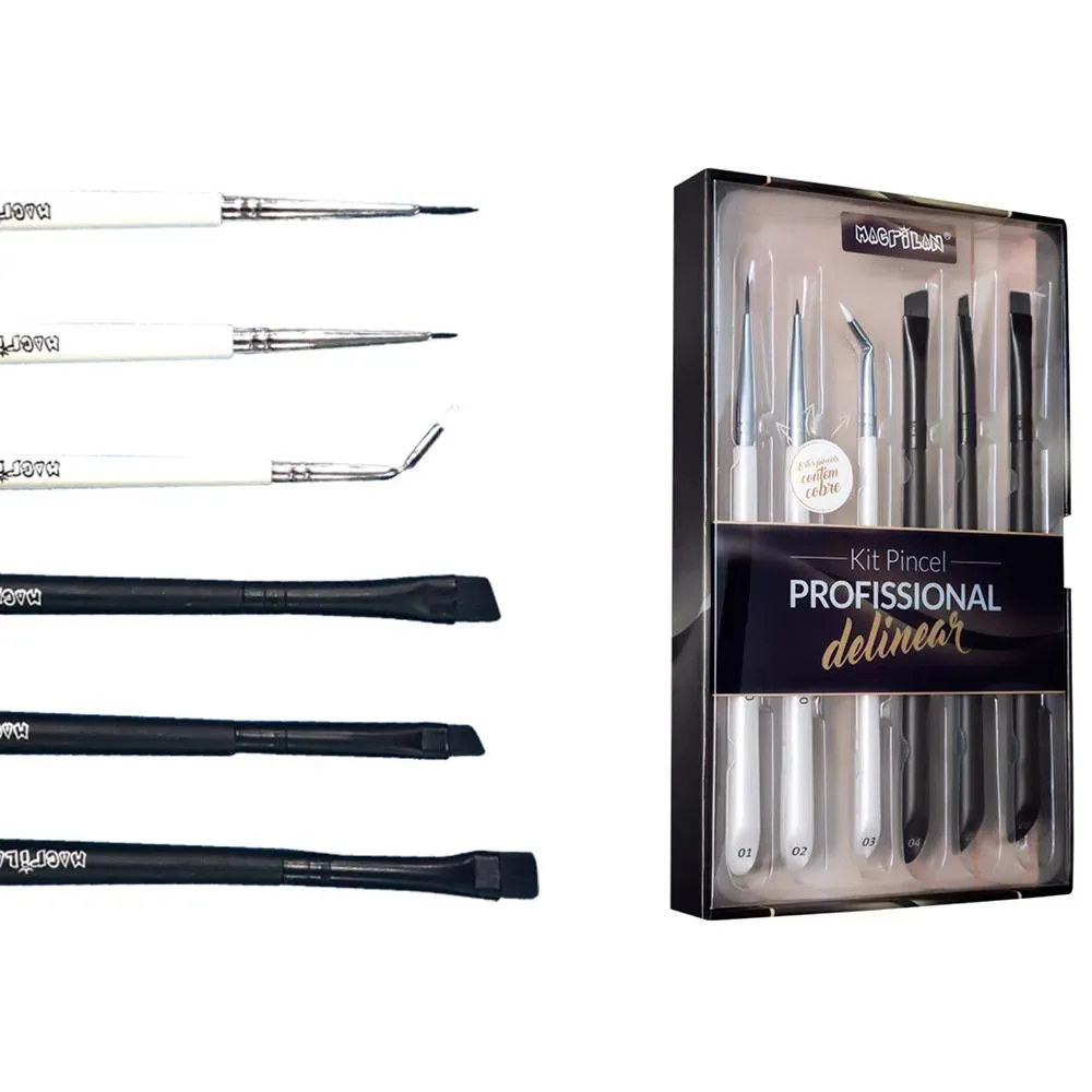 KIT PINCEL PROFISSIONAL DELINEAR MACRILAN -  WB700