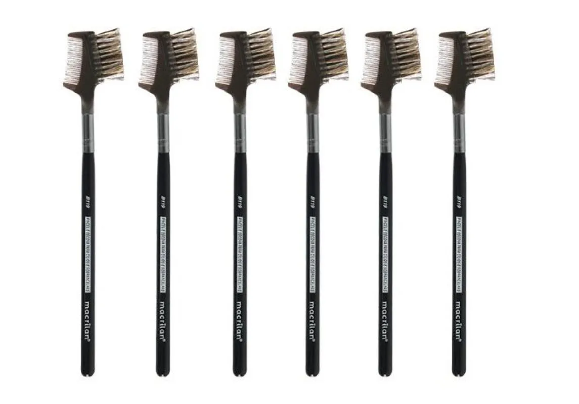 KIT C/6 UN - B119 - PINCEL PROFISSIONAL PENTE E ESCOVA PARA CíLIOS E SOBRANCELHAS -LINHA B-MACRILAN
