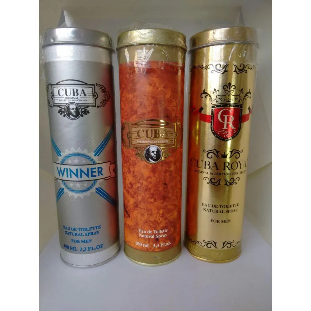 COMBO 3: PERFUMES CUBA PARIS DOURADO, WINNER E ROYAL 100ML