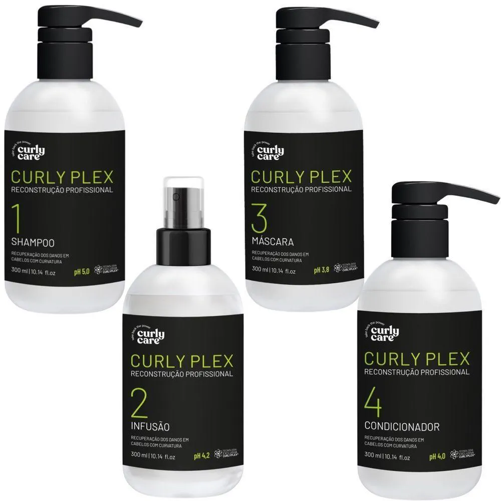 KIT RITUAL CURLY PLEX RECUPERAçãO DOS CACHOS CURLY CARE (4 ITENS)