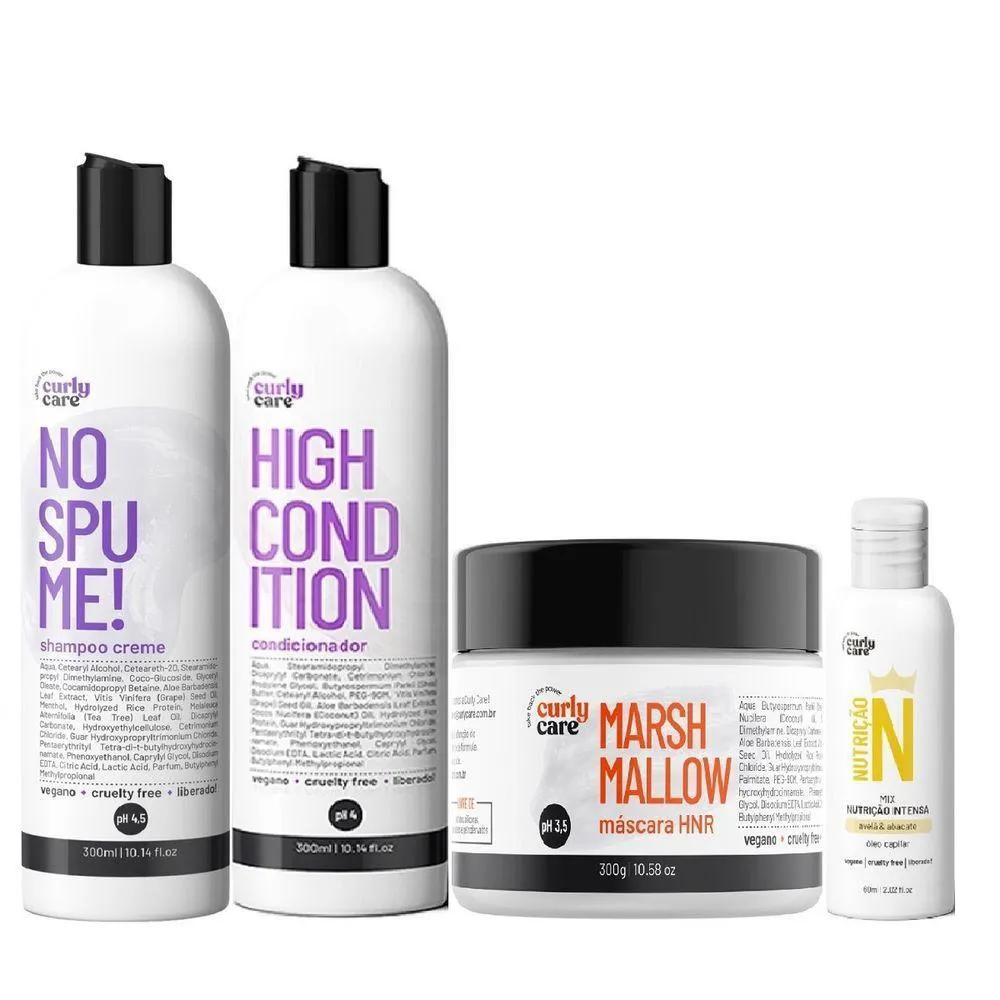 KIT CURLY CARE NO SPUME 2X300ML + MARSHMALLOW E óLEO NUTRIçãO INTENSA