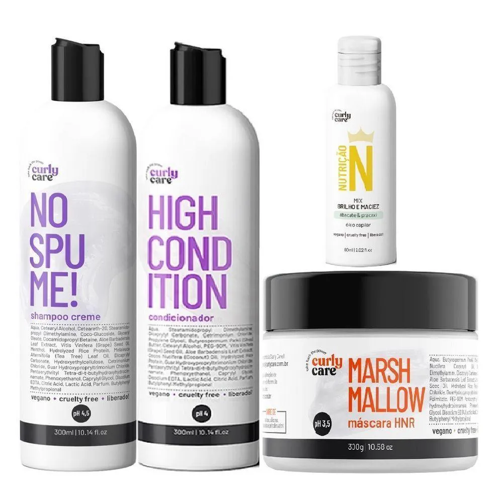 KIT CURLY CARE NO SPUME 2X300ML E MARSHMALLOW E óLEO BRILHO E MACIEZ